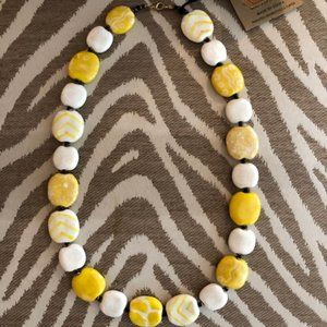 Kazuri Pitapat Rainbow Lemon Necklace 22"